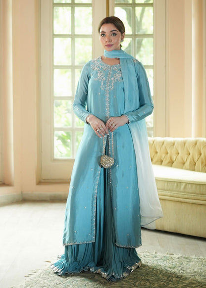 Mahum Asad | The Color Edit | AZURA - Formal Dress - available at Maria Faisal in UK and USA.