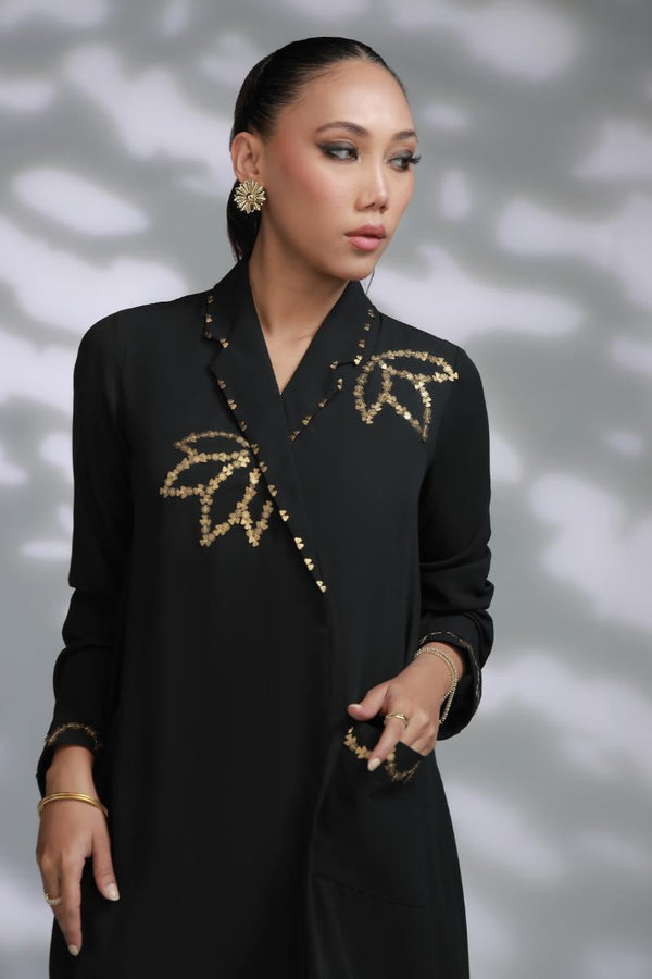 Sana Abbas | La Fiesta A W Pret | Onyx - Dress - available at Maria Faisal in UK and USA.