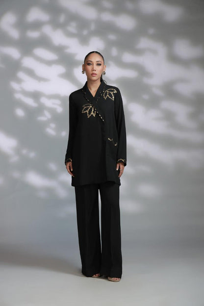 Sana Abbas | La Fiesta A W Pret | Onyx - Dress - available at Maria Faisal in UK and USA.