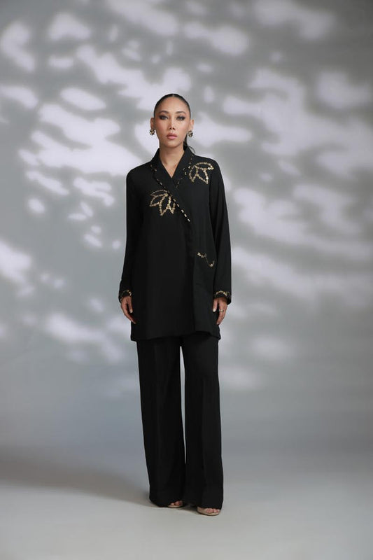 Sana Abbas | La Fiesta A W Pret | Onyx - Dress - available at Maria Faisal in UK and USA.