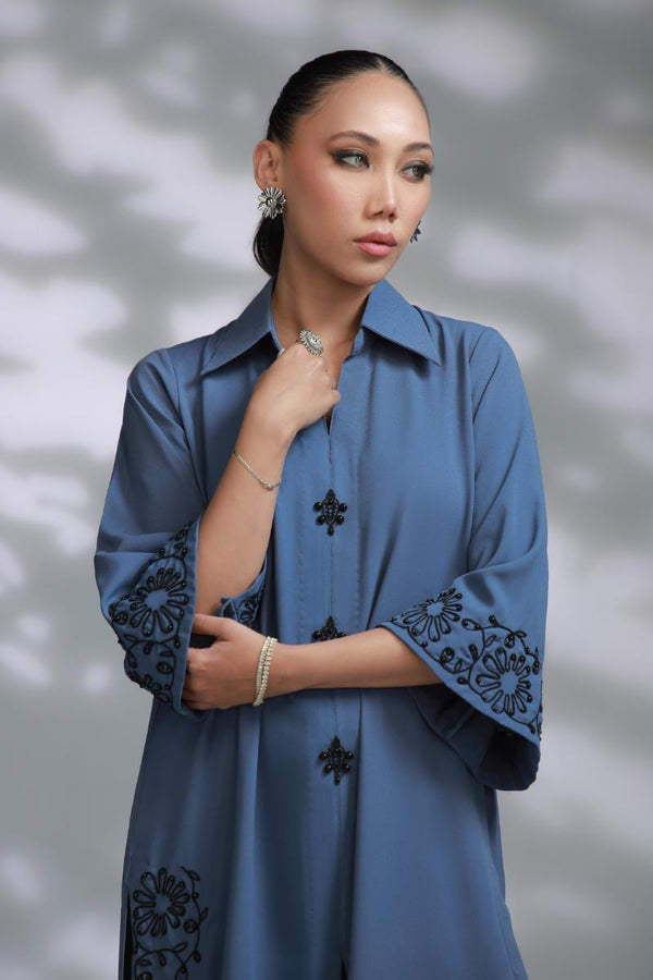 Sana Abbas | La Fiesta A W Pret | Silvern - Dress - available at Maria Faisal in UK and USA.