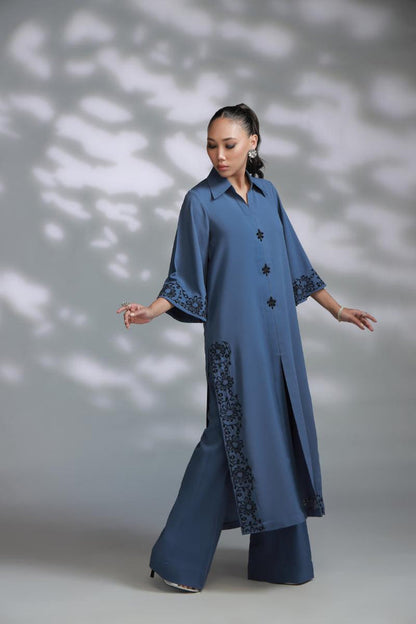 Sana Abbas | La Fiesta A W Pret | Silvern - Dress - available at Maria Faisal in UK and USA.