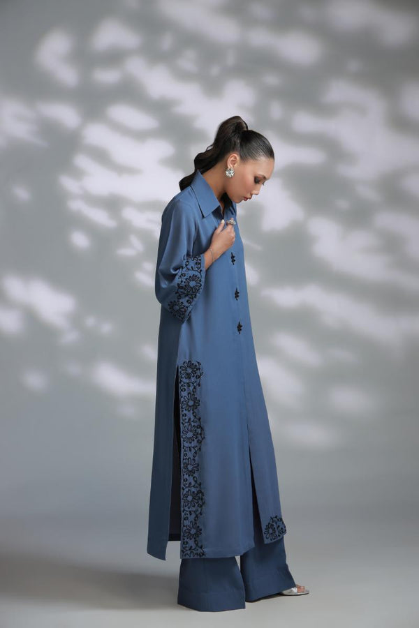 Sana Abbas | La Fiesta A W Pret | Silvern - Dress - available at Maria Faisal in UK and USA.
