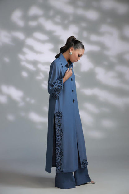 Sana Abbas | La Fiesta A W Pret | Silvern - Dress - available at Maria Faisal in UK and USA.