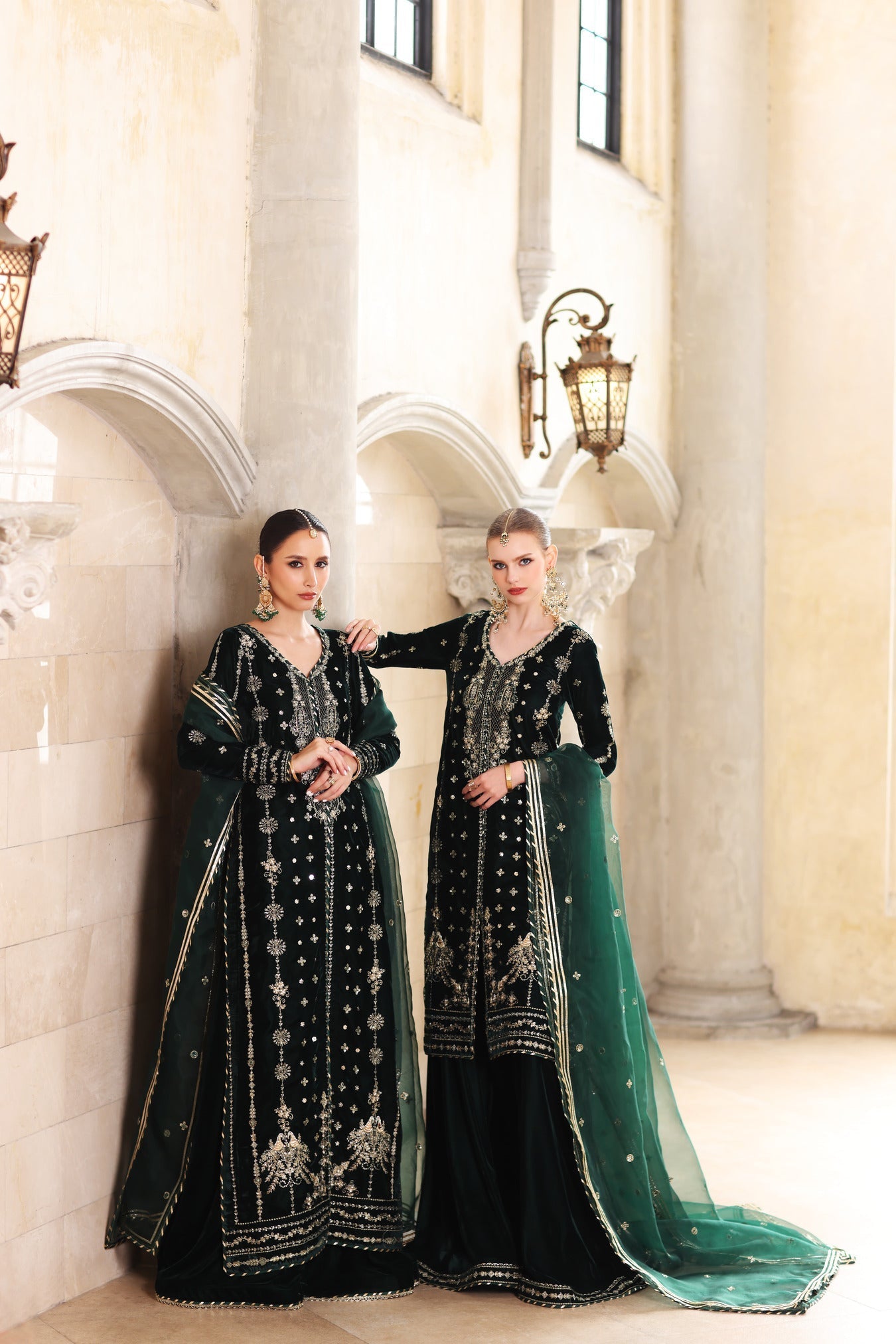 Noor by Saadia Asad | Handcrafted Velvet 25 |Zamurrud - Formal Dress - available at Maria Faisal in UK and USA.