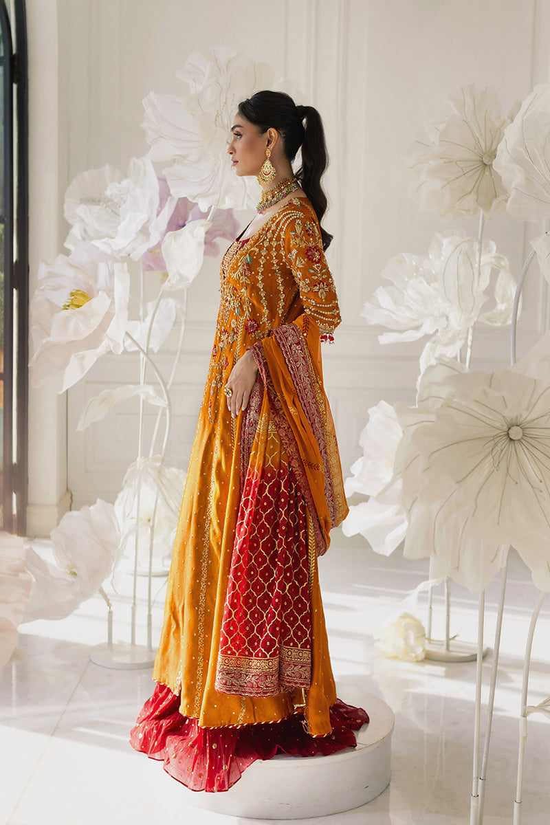 Mina Hassan | Festive Dholki 25 | Afra - Wedding Dress - available at Maria Faisal in UK and USA.