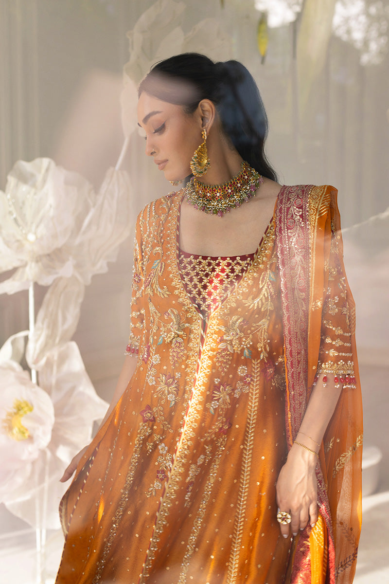 Mina Hassan | Festive Dholki 25 | Afra - Wedding Dress - available at Maria Faisal in UK and USA.