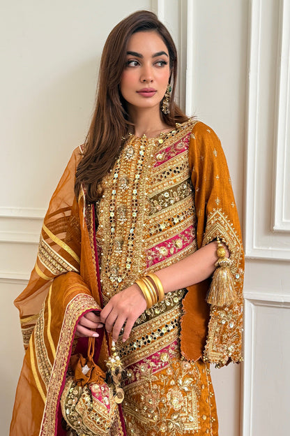 MNR | Zarlish Festive 25 | Jaazah Baloch in Ranjish - Formal Dress - available at Maria Faisal in UK and USA.