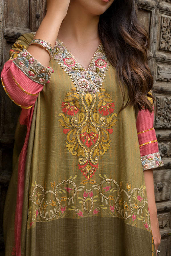 Layla Chatoor | Luxury Pret | Printed Kaftan - Luxury Dress - available at Maria Faisal in UK and USA.