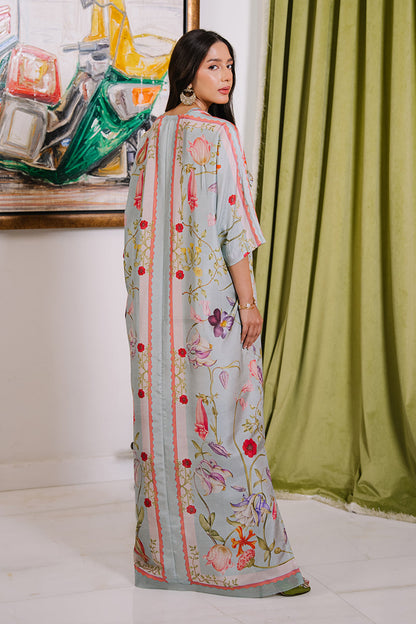 Mina Hassan | Signature Luxe 25 | Botanical Dreams Kaftan - Formal Dress - available at Maria Faisal in UK and USA.