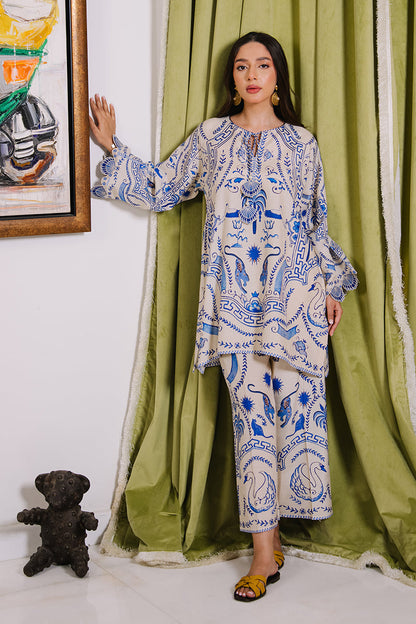 Mina Hassan | Signature Luxe 25 | Grecian Ink - RTS - Formal Dress - available at Maria Faisal in UK and USA.