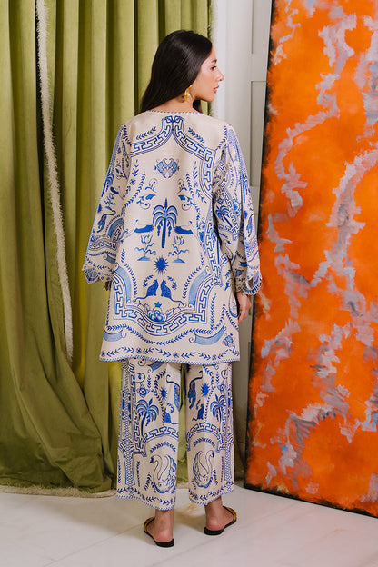 Mina Hassan | Signature Luxe 25 | Grecian Ink - RTS - Formal Dress - available at Maria Faisal in UK and USA.