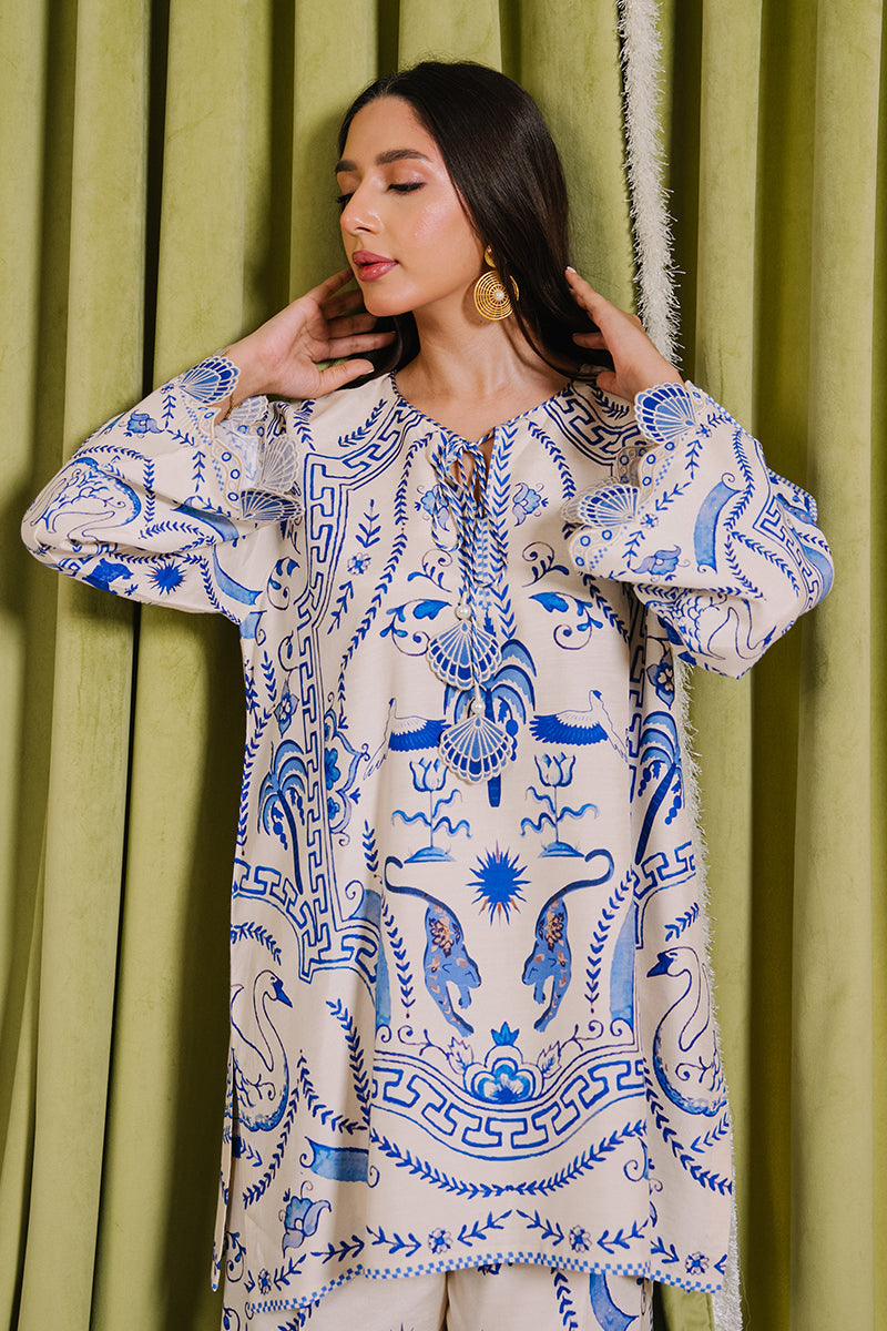 Mina Hassan | Signature Luxe 25 | Grecian Ink - RTS - Formal Dress - available at Maria Faisal in UK and USA.