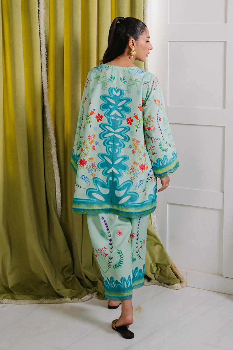 Mina Hassan | Signature Luxe 25 | Mint Garden - Formal Dress - available at Maria Faisal in UK and USA.