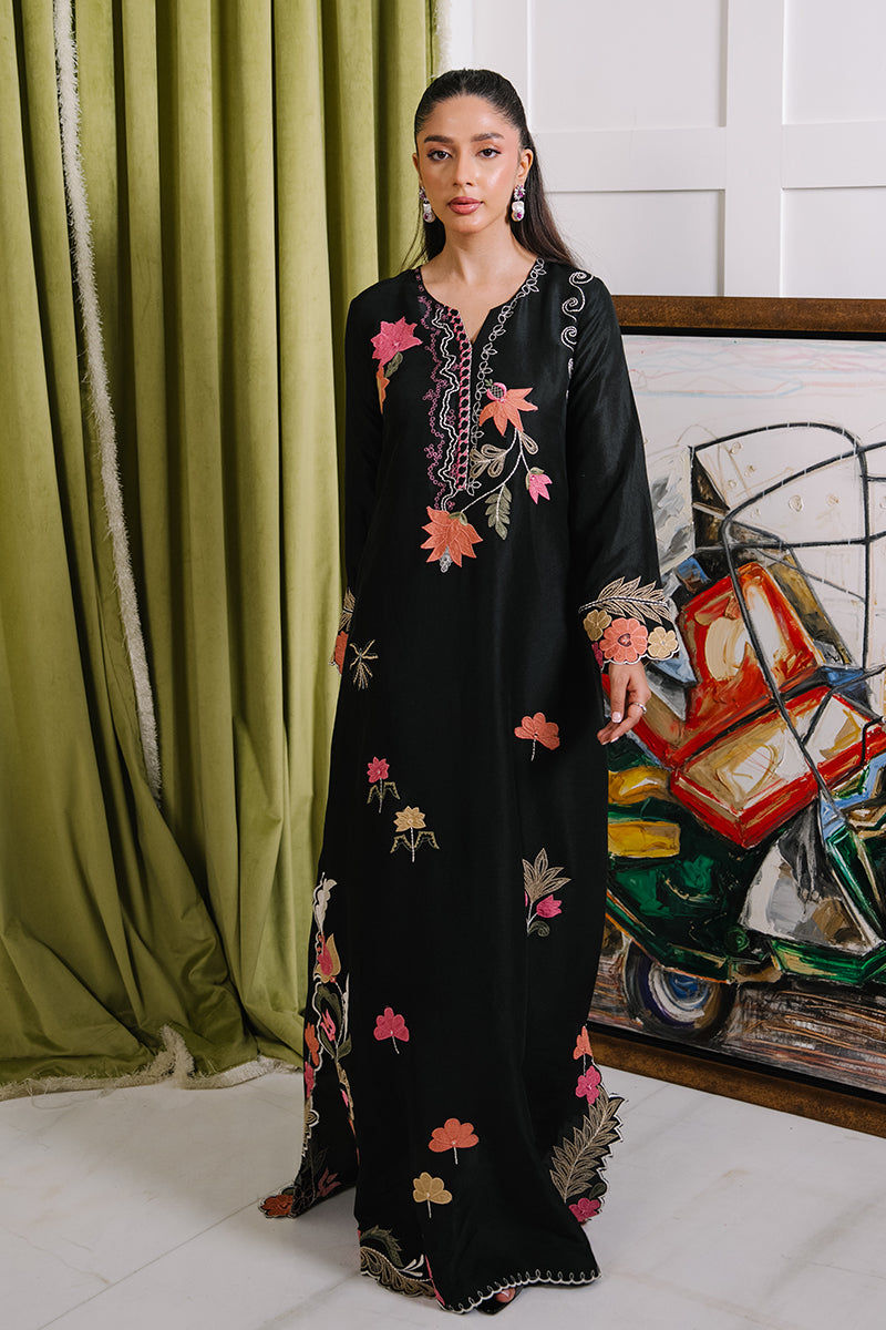 Mina Hassan | Signature Luxe 25 | Midnight Dream Kaftan - Formal Dress - available at Maria Faisal in UK and USA.