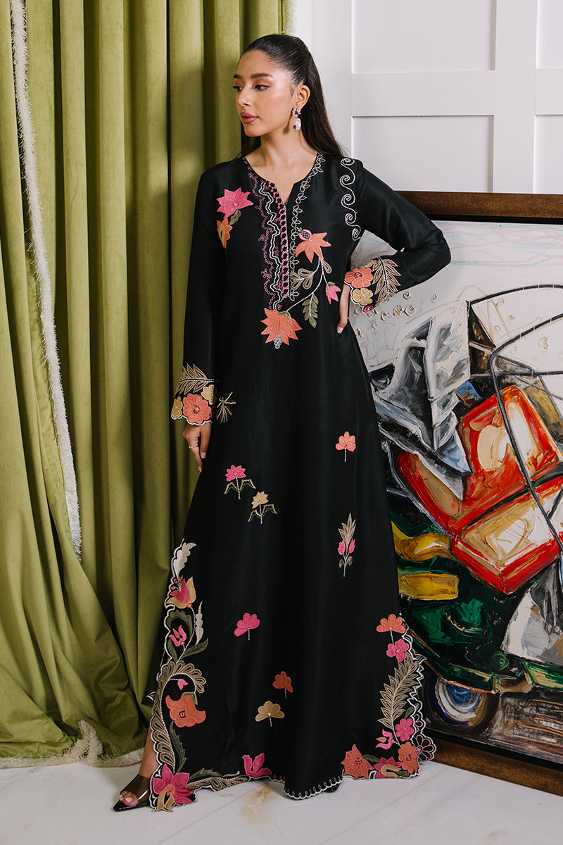 Mina Hassan | Signature Luxe 25 | Midnight Dream Kaftan - Formal Dress - available at Maria Faisal in UK and USA.