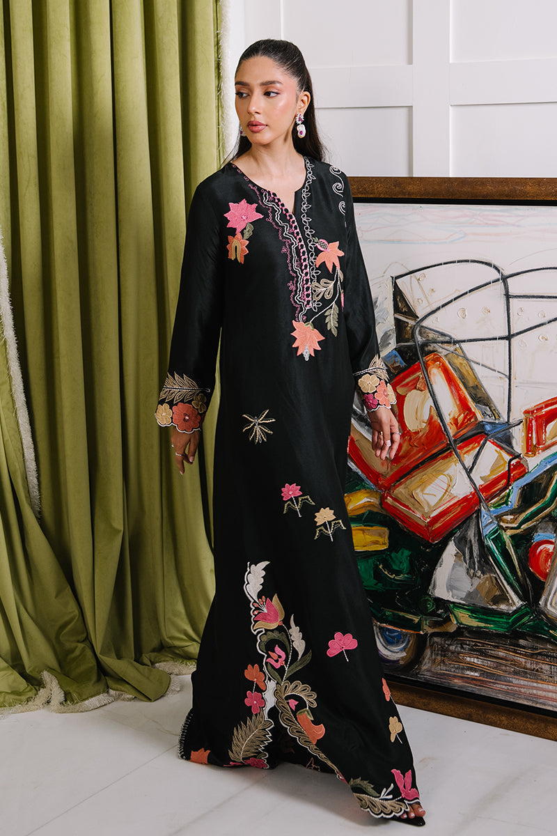 Mina Hasan | Signature Pret | Midnight Dream Kaftan - Luxury Dress - available at Maria Faisal in UK and USA.