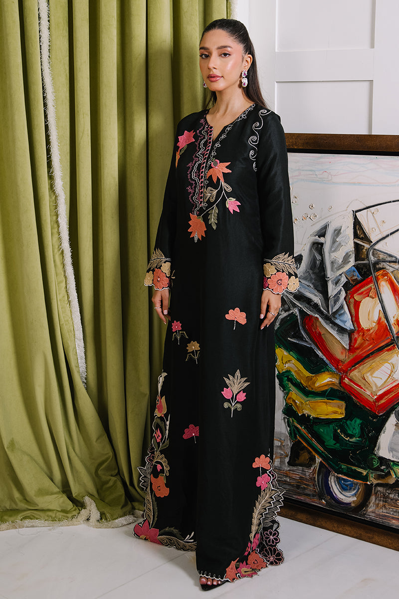 Mina Hassan | Signature Luxe 25 | Midnight Dream Kaftan - Formal Dress - available at Maria Faisal in UK and USA.