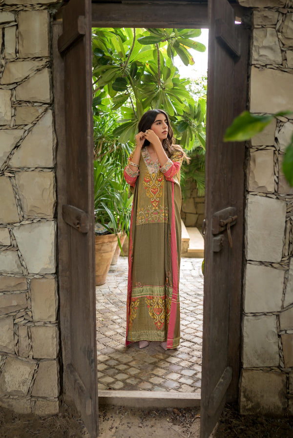 Layla Chatoor | Luxury Pret | Printed Kaftan - Luxury Dress - available at Maria Faisal in UK and USA.