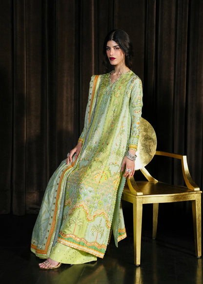Crimson | Silk Eid Pret | Rangralli - Lime