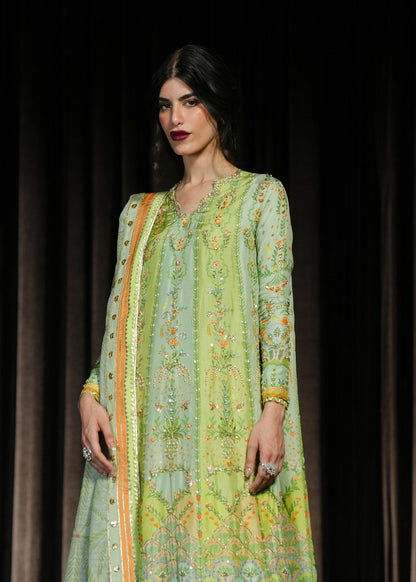 Crimson | Silk Eid Pret | Rangralli - Lime