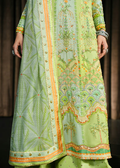 Crimson | Silk Eid Pret | Rangralli - Lime