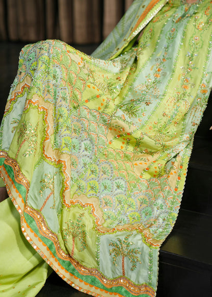 Crimson | Silk Eid Pret | Rangralli - Lime