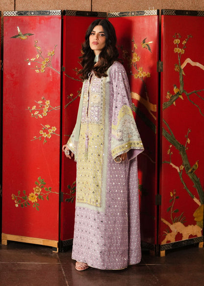Crimson | Silk Eid Pret |Jhilmil - Lilac