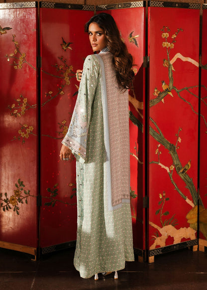 Crimson | Silk Eid Pret | Jhilmil - Mint