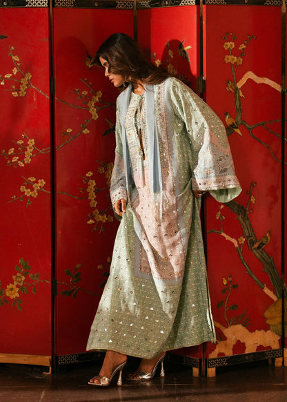 Crimson | Silk Eid Pret | Jhilmil - Mint