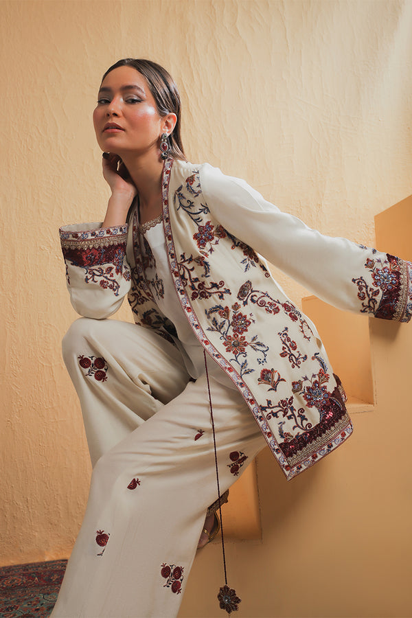 Shamaeel Ansari | Majestic Legacy | Ivory Blossom - Bridal Dress - available at Maria Faisal in UK and USA.