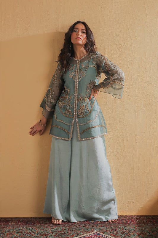 Shamaeel Ansari | Majestic Legacy | Sage Luxe - Bridal Dress - available at Maria Faisal in UK and USA.