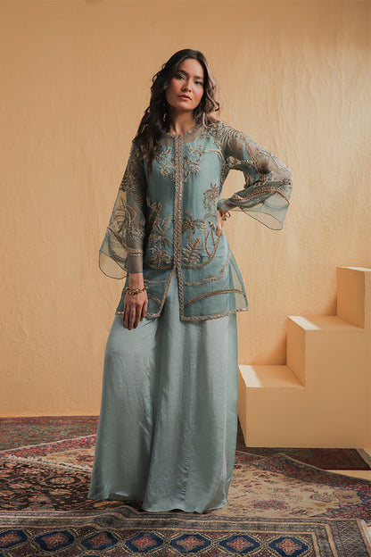 Shamaeel Ansari | Majestic Legacy | Sage Luxe - Bridal Dress - available at Maria Faisal in UK and USA.