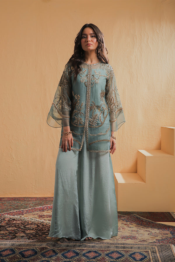 Shamaeel Ansari | Majestic Legacy | Sage Luxe - Bridal Dress - available at Maria Faisal in UK and USA.