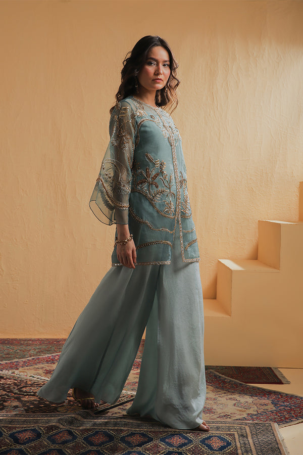 Shamaeel Ansari | Majestic Legacy | Sage Luxe - Bridal Dress - available at Maria Faisal in UK and USA.