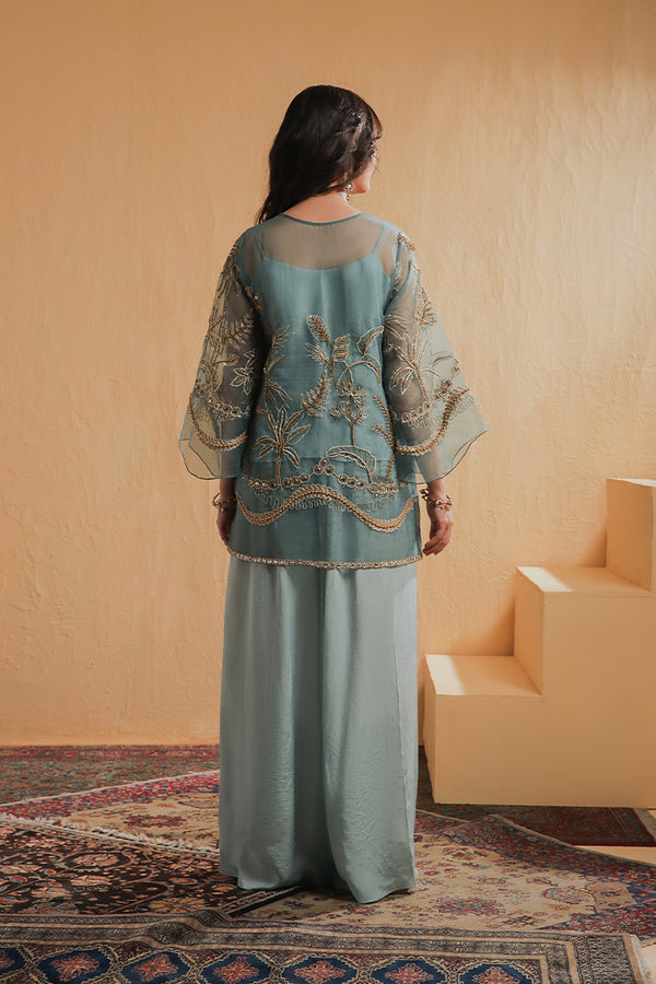 Shamaeel Ansari | Majestic Legacy | Sage Luxe - Bridal Dress - available at Maria Faisal in UK and USA.