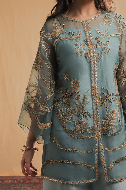 Shamaeel Ansari | Majestic Legacy | Sage Luxe - Bridal Dress - available at Maria Faisal in UK and USA.