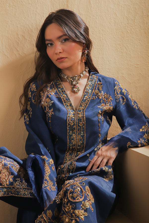 Shamaeel Ansari | Majestic Legacy | Sapphire Signature - Bridal Dress - available at Maria Faisal in UK and USA.