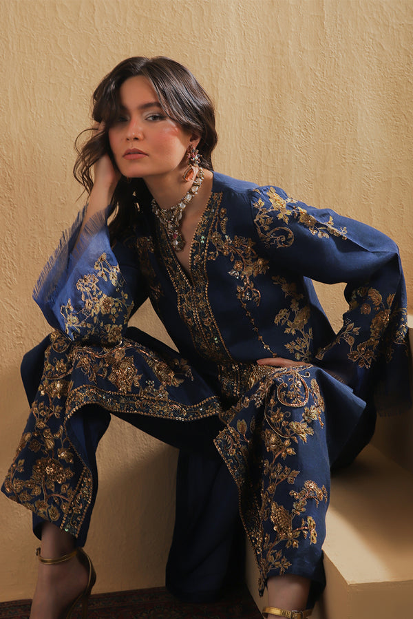 Shamaeel Ansari | Majestic Legacy | Sapphire Signature - Bridal Dress - available at Maria Faisal in UK and USA.