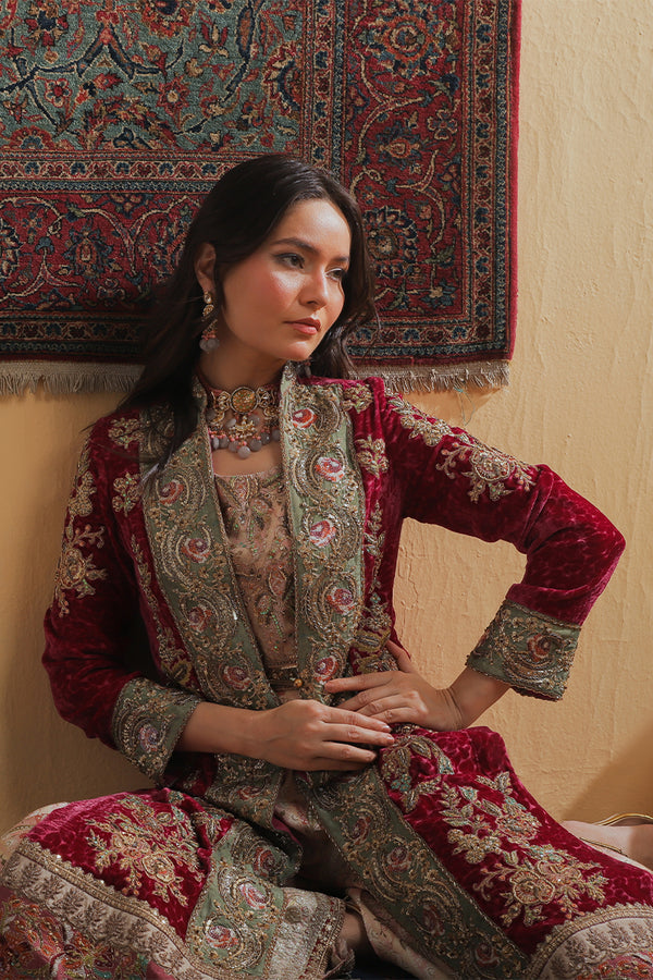 Shamaeel Ansari | Majestic Legacy |Crimson Heritage - Bridal Dress - available at Maria Faisal in UK and USA.