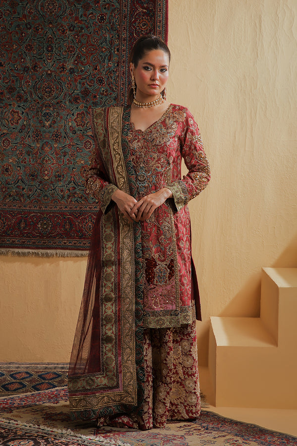 Shamaeel Ansari | Majestic Legacy | Marrakesh Gharara - Bridal Dress - available at Maria Faisal in UK and USA.