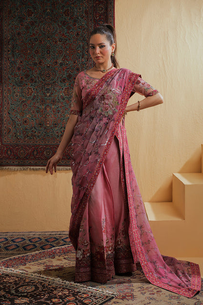 Shamaeel Ansari | Majestic Legacy | Rosewood Zari Fusion Saree - Bridal Dress - available at Maria Faisal in UK and USA.