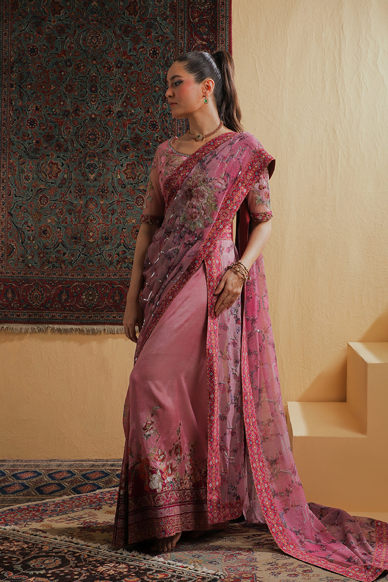 Shamaeel Ansari | Majestic Legacy | Rosewood Zari Fusion Saree - Bridal Dress - available at Maria Faisal in UK and USA.