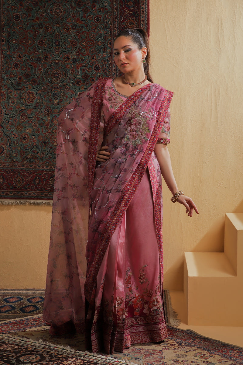 Shamaeel Ansari | Majestic Legacy | Rosewood Zari Fusion Saree - Bridal Dress - available at Maria Faisal in UK and USA.