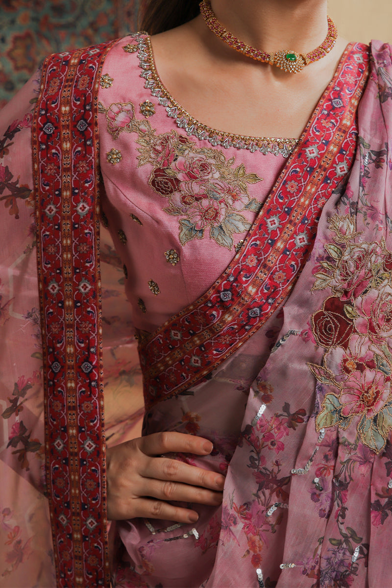 Shamaeel Ansari | Majestic Legacy | Rosewood Zari Fusion Saree - Bridal Dress - available at Maria Faisal in UK and USA.