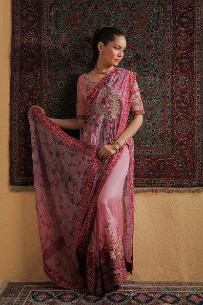Shamaeel Ansari | Majestic Legacy | Rosewood Zari Fusion Saree - Bridal Dress - available at Maria Faisal in UK and USA.