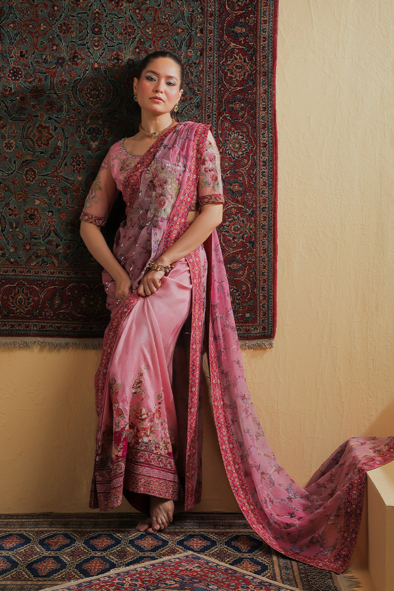 Shamaeel Ansari | Majestic Legacy | Rosewood Zari Fusion Saree - Bridal Dress - available at Maria Faisal in UK and USA.