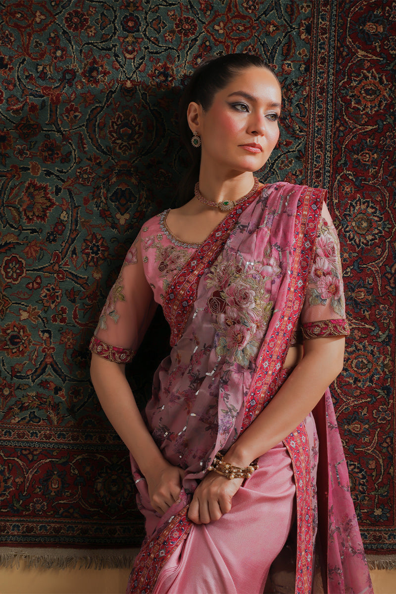 Shamaeel Ansari | Majestic Legacy | Rosewood Zari Fusion Saree - Bridal Dress - available at Maria Faisal in UK and USA.