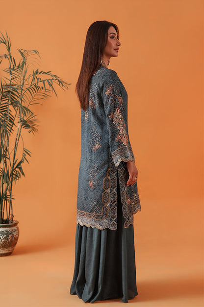 Shamaeel Ansari | Classic Luxe 26 | Imperial Teal - Luxury Dress - available at Maria Faisal in UK and USA.