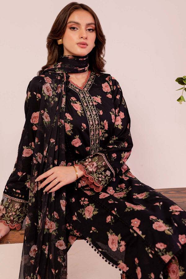 Farasha | Printed Essentials | Black Scarlet by Maria Faisal - Registered Vendor of : Farasha - type : Ladies Clothes - 100% original wedding dresses